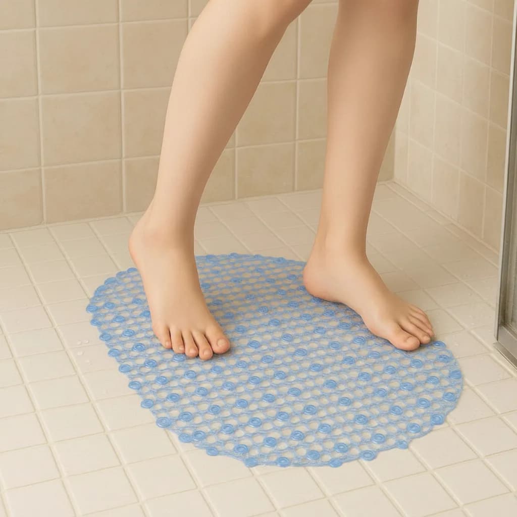 Tapete Box De Banheiro Chuveiro Antiderrapante Ventosas 35 x 65cm Banho Piso Não Escorrega P V C