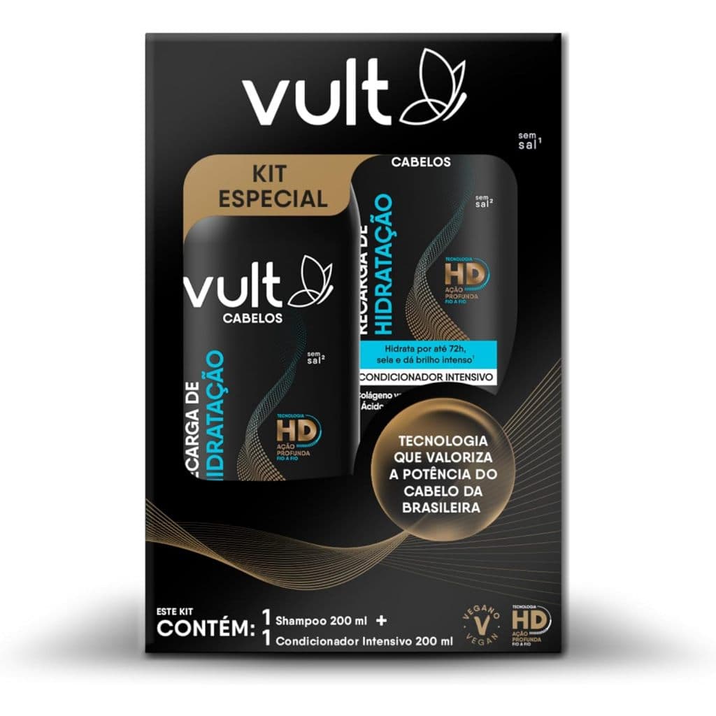 Kit Vult Recarga de Hidratação Shampoo 200ml + Condicionador 200ml