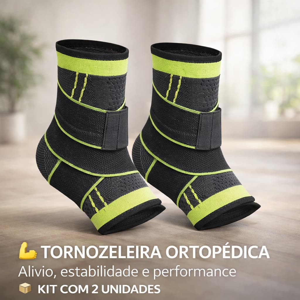 Kit 2 Tornozeleira Ortopédica Estabilizadora Compressão Suporte Proteção Tornozelo Segurança
