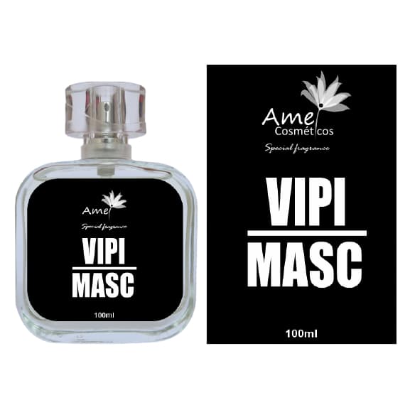Perfume Masculino Vipi Masc Amei Cosmeticos Alta Fixação 33% de Essência Importada