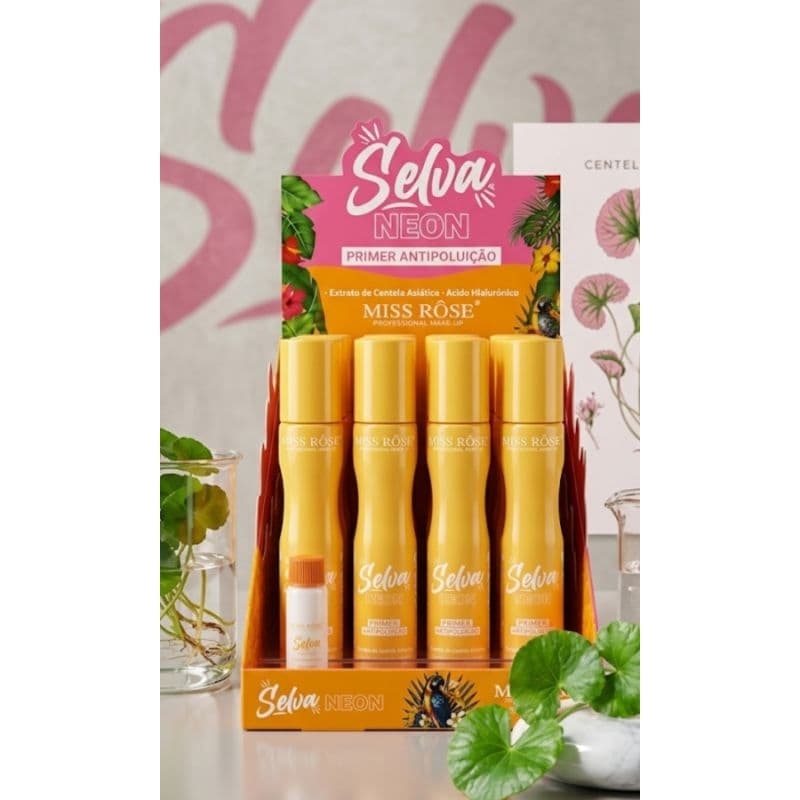 Primer antipoluicão maquiagem hidratação miss rôse selva néon