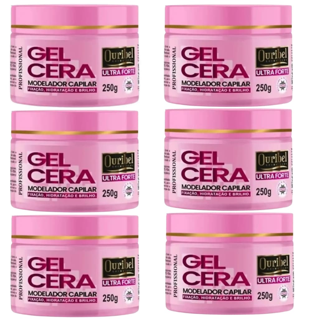 Gel Cera Capilar Ultra Forte cx. 6 unidades Ouribel 250g Lady Hair