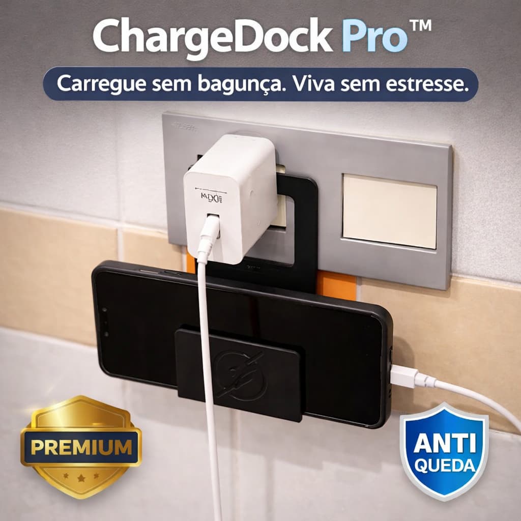 'Suporte de Carregamento de Celular - Carregamento de Celular de Parede - Segurança e organização