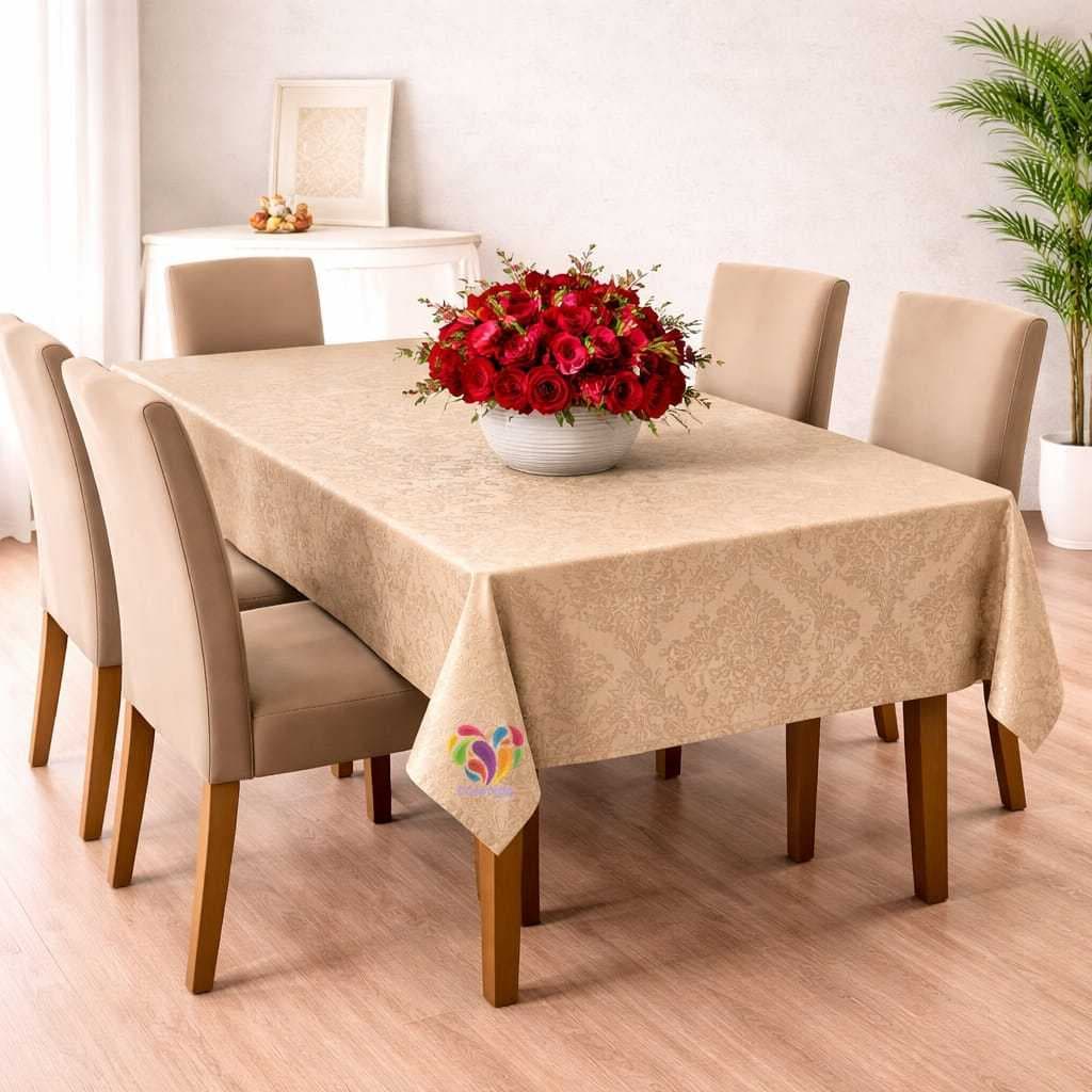 Toalha de Mesa Jacquard Luxo 6 Lugares 2,00x1,40 para Cozinha Tecido Grosso