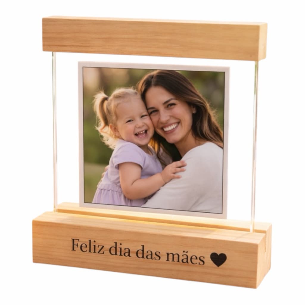 Porta Retrato Decoração Enfeite Lembrança Sala Foto Madeira Recordação Dia das Mães