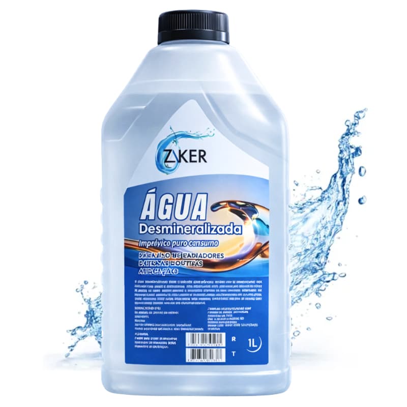 Agua Desmineralizada 1L Zaker Pura Para Radiador e Bateria Automotiva