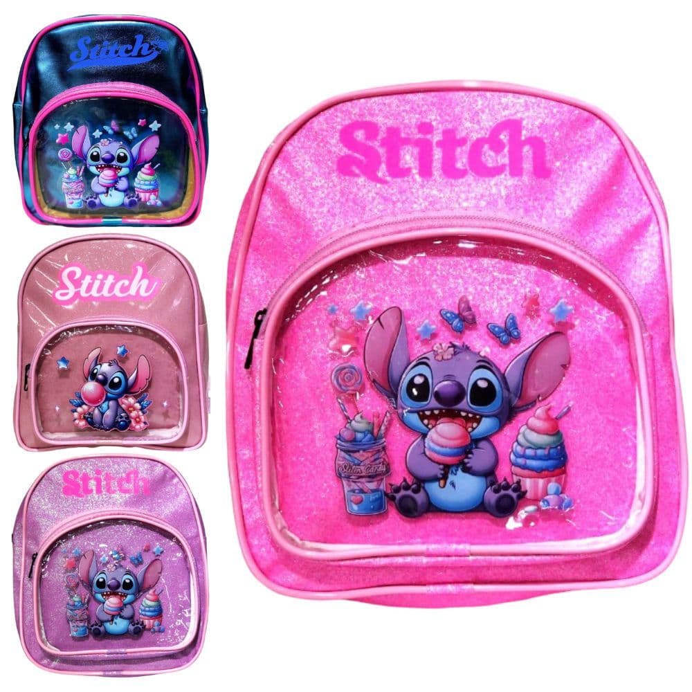 Mochila Infantil Stitch Menina Criança Bolsa Feminina Escola Escolar Passeio