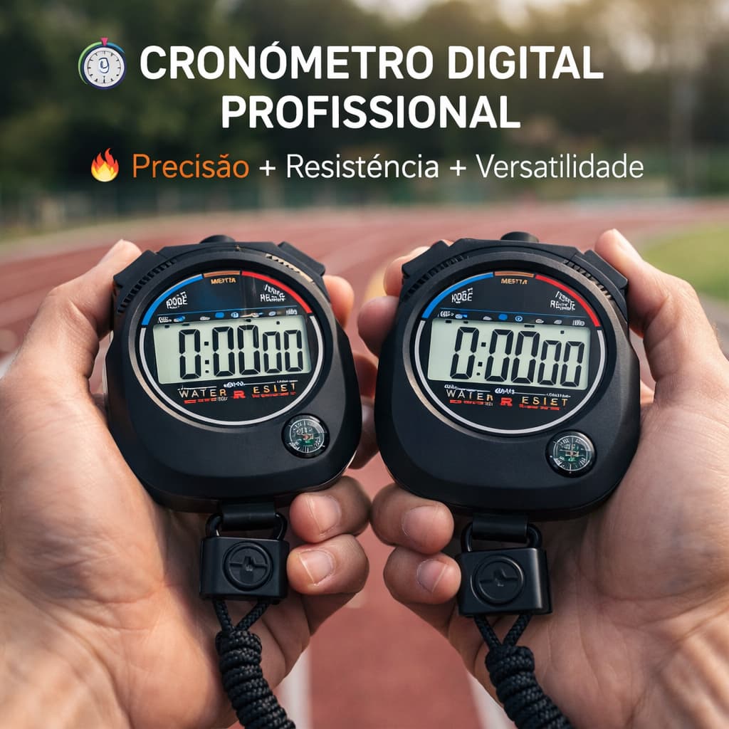 Kit 2 Cronômetro Digital Esportivo Treinos Corridas Bússola Função Relógio alarme Cor preto
