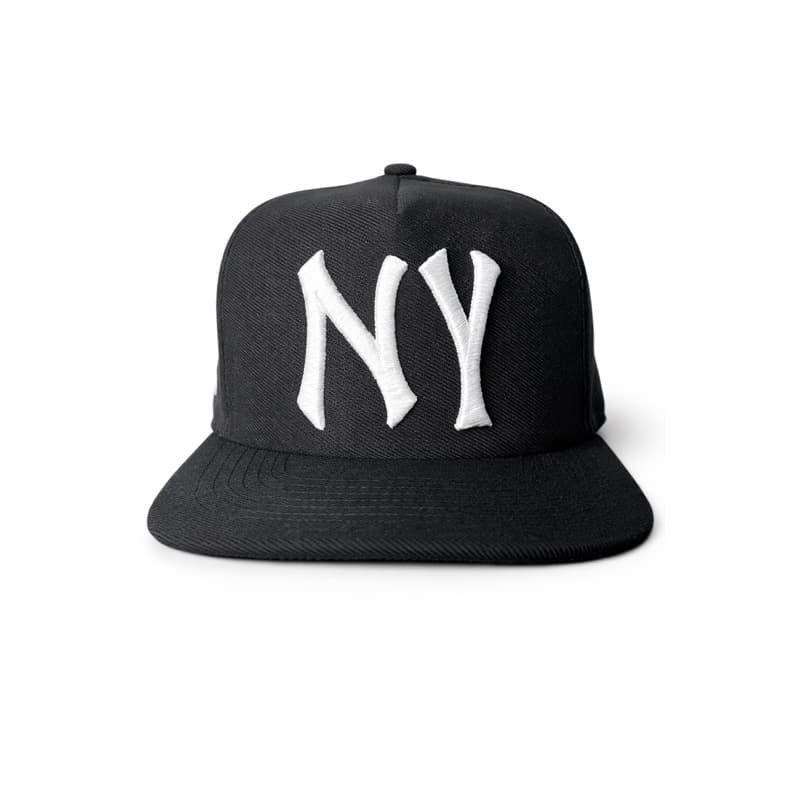 Boné Snapback NY Preto Bordado Premium Aba Reta Ajustável