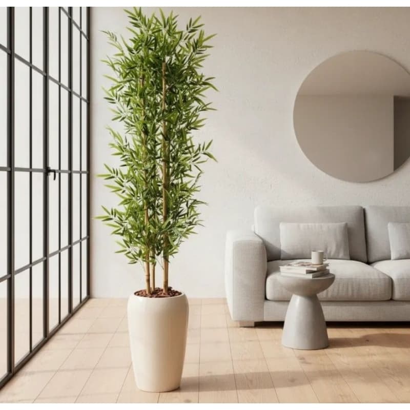 planta bambu chinês artificial 3 caules  1.20mt o vaso não acompanha