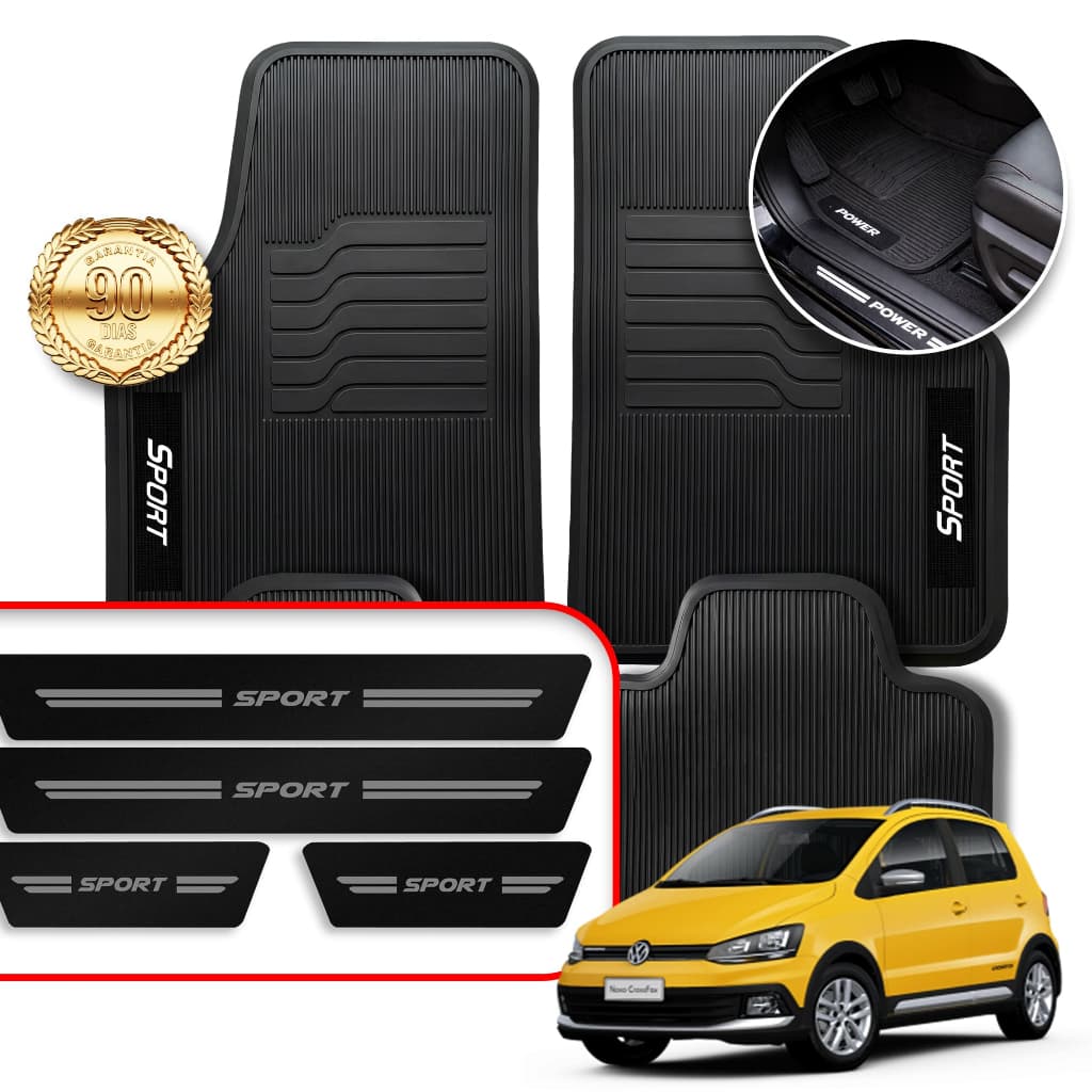 Tapetes Universal Automotivo Com Soleira Antiderrapante Proteção Carro Premium