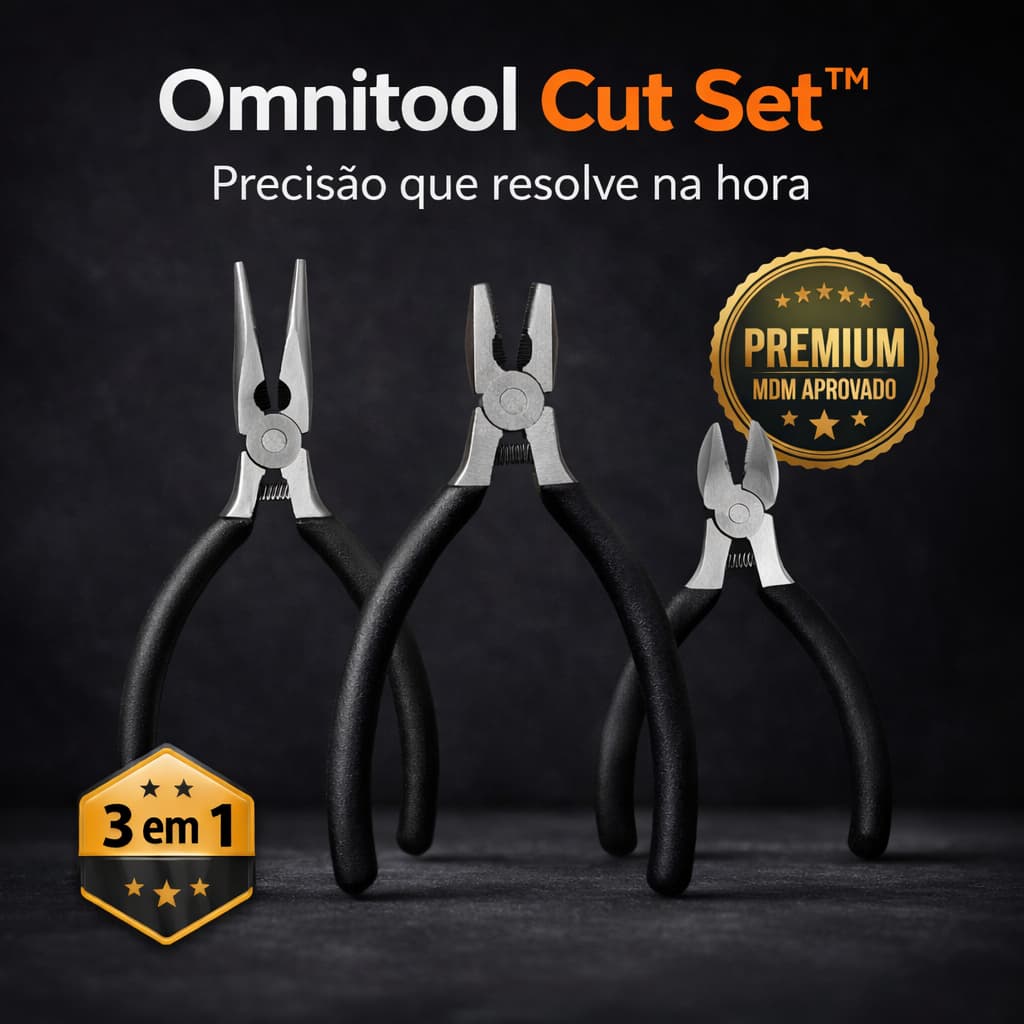 Kit Alicate de Precisão 3 Peças Profissional com Mola Ferramenta Mecânica Omnitool Cut Set™