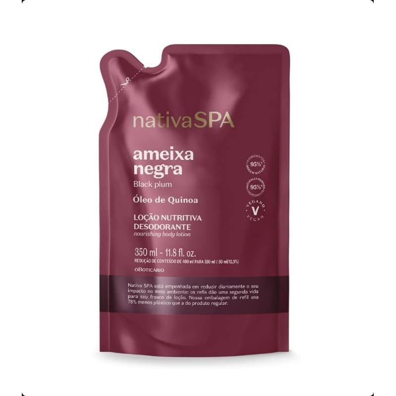 Refil Loção Hidratante Corporal Nativa Spa Ameixa Negra 350Ml
