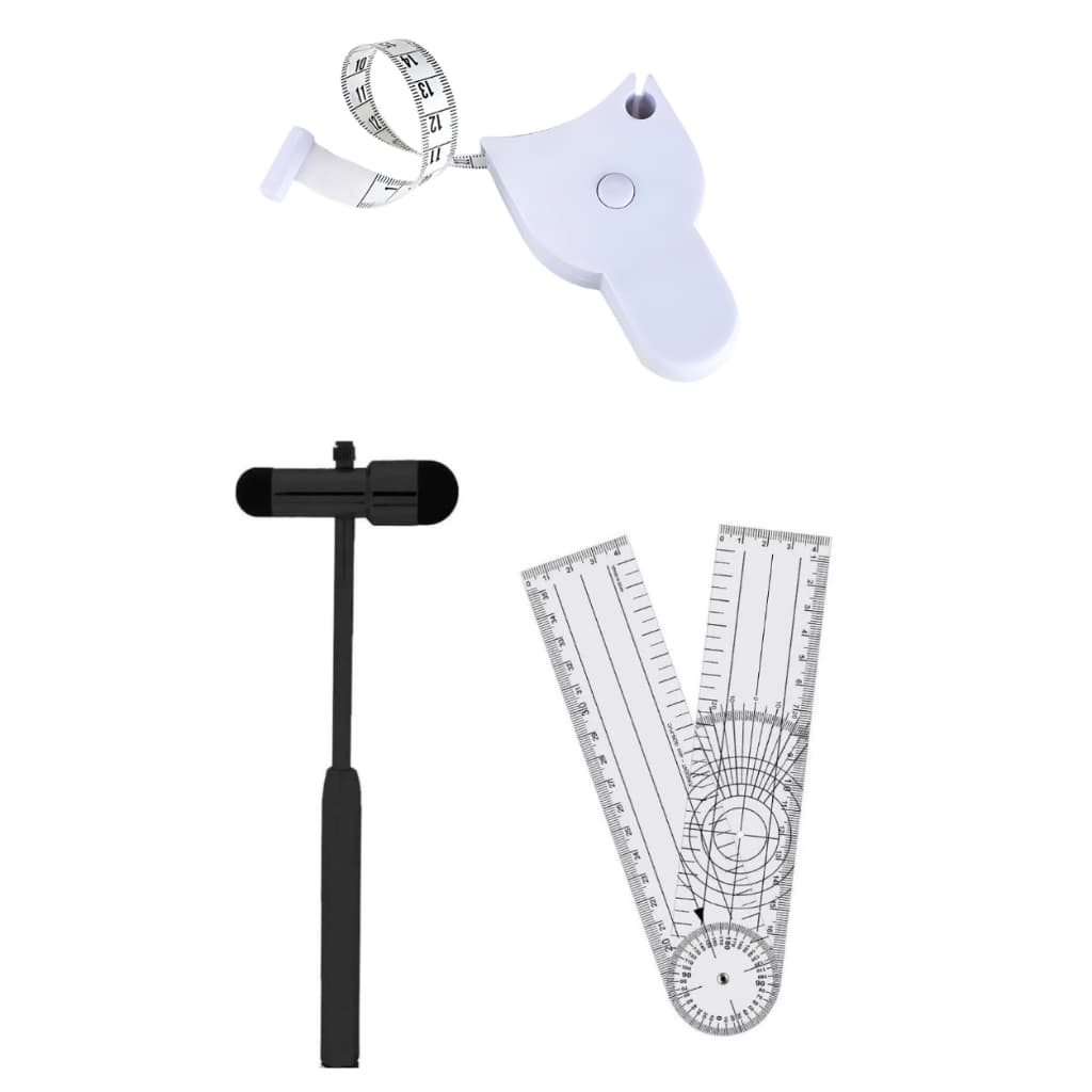 Kit Fisioterapia Martelo De Reflexo Taylor Buck + Goniometro e Fita Metrica  3 em 1