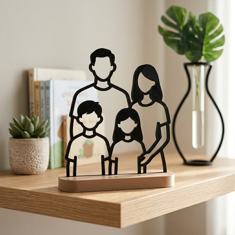 Escultura Família Minimalista Decoração Moderna Presente Criativo Mães Pais Sala Quarto Escritório