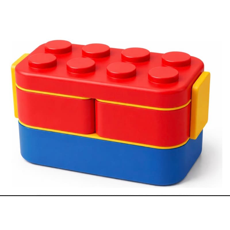 Lancheira Divertida em Formato LEGO com Compartimento Espaçoso e Fácil de Limpar