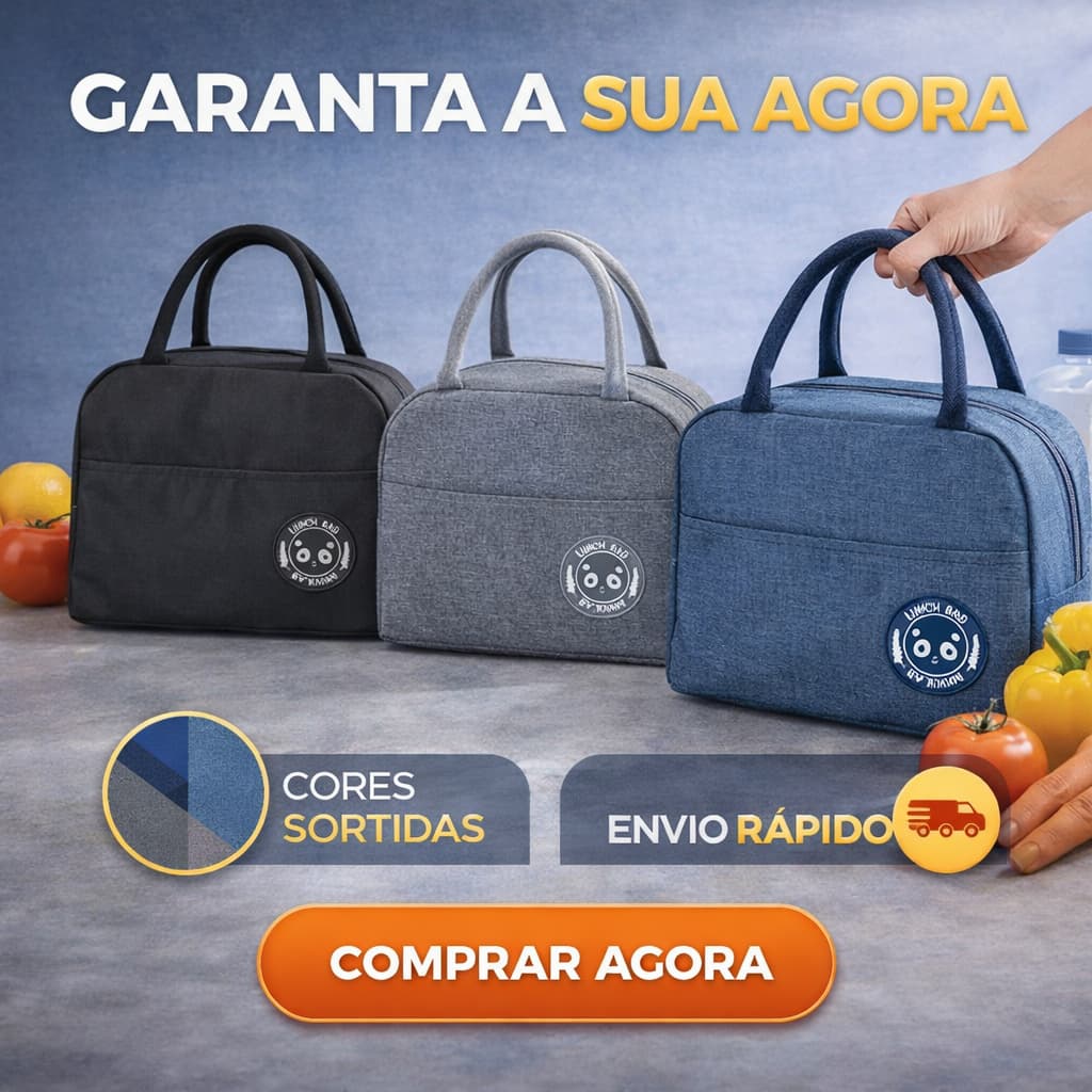 Lancheira Térmica Marmita  Bolsa Térmica  Zíper  Bolso Lateral para Trabalho Academia Escola