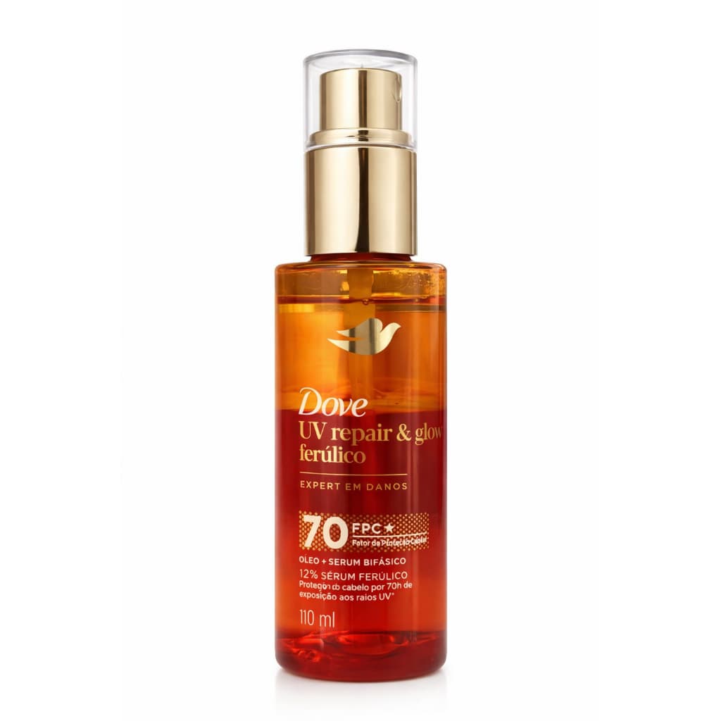 Dove UV Repair & Glow Ferúlico 110ml Óleo + Sérum Bifásico Capilar FPC 70