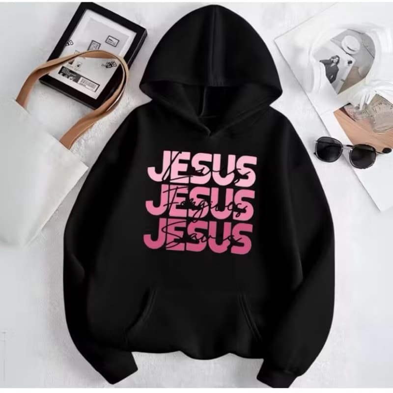 Moletom Unissex Blusa de Frio Cristã Estamp Loves Forgive Jesus Religiosa Jesus