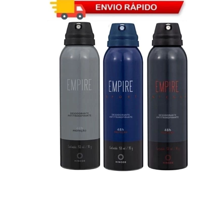 Kit  c/3 unidades Desodorante  Empire Sport + Frete Gratis