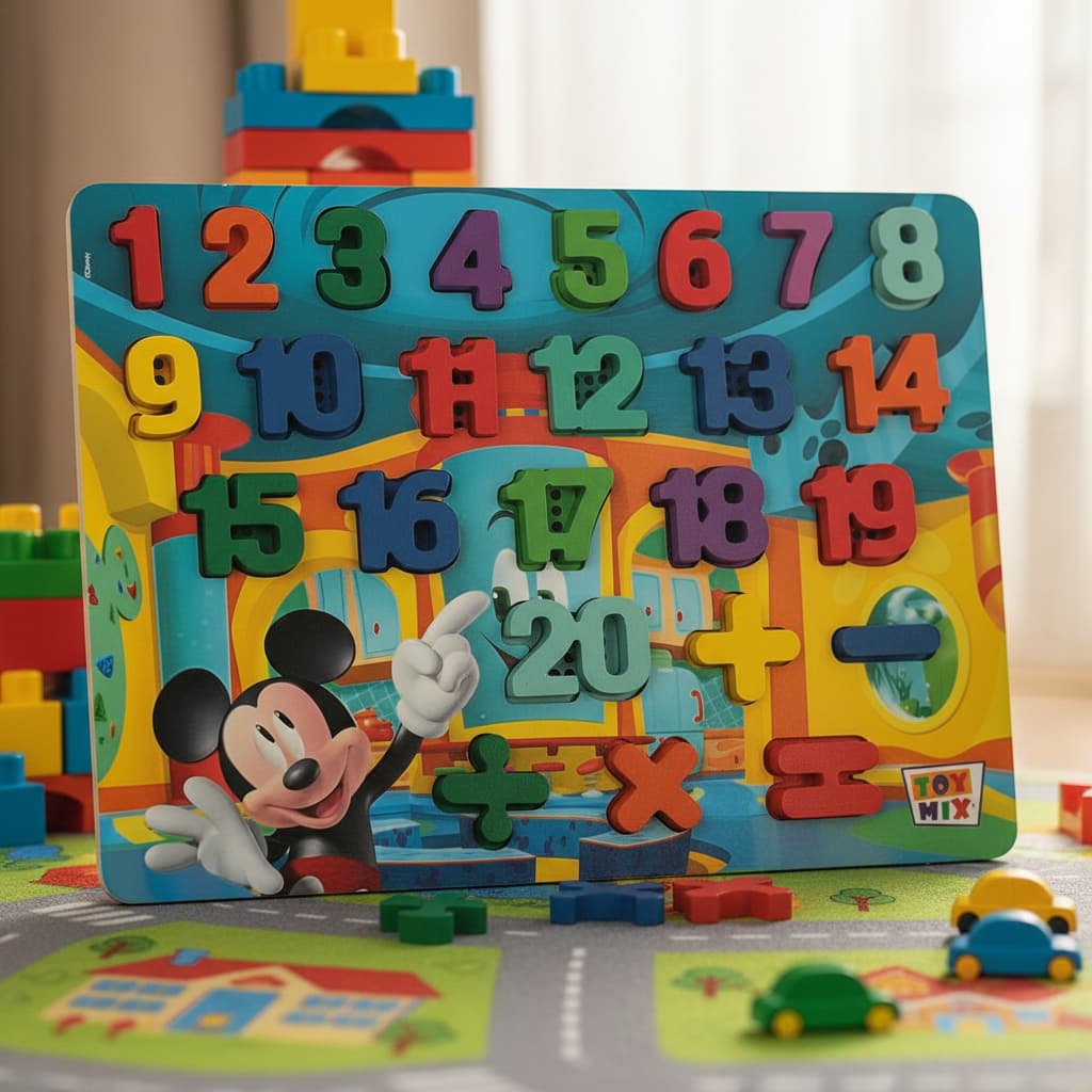 Brinquedo Tabuleiro Educativo Pedagógico Disney Mickey e Minnie Tabuleiro Brinquedos Pedagógico MDF