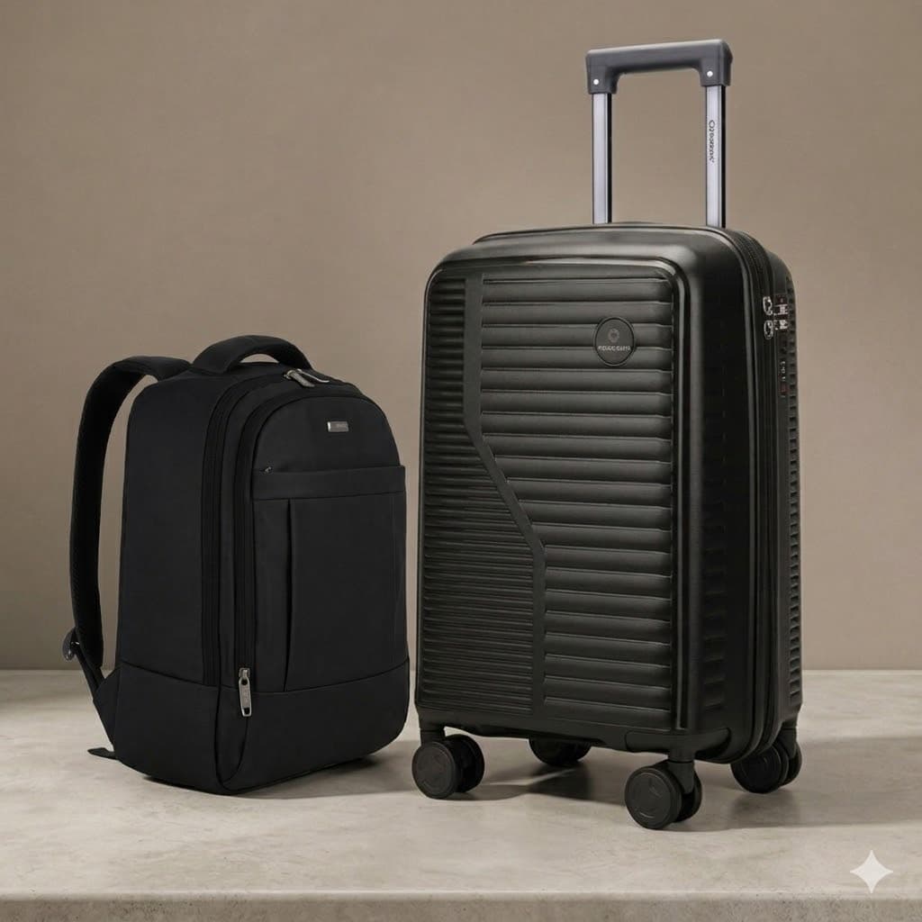 Kit Viagem: Mala de Bordo Polipropileno Dermond PRO  + Mochila 17"