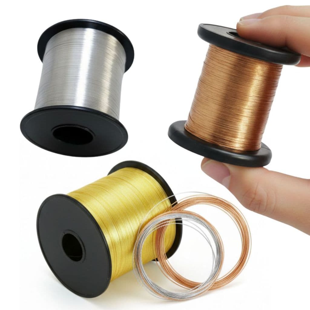 Kit Fio Cabelo de Anjo Arame De Cobre 0,35mm Galvanizado 0,30mm e Dourado 0,30mm -30mts cada-artesanato-bijuteria