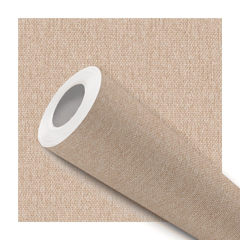 Papel de Parede Vinílico Resistente Efeito Tecido Linho Bege Fácil de Aplicar