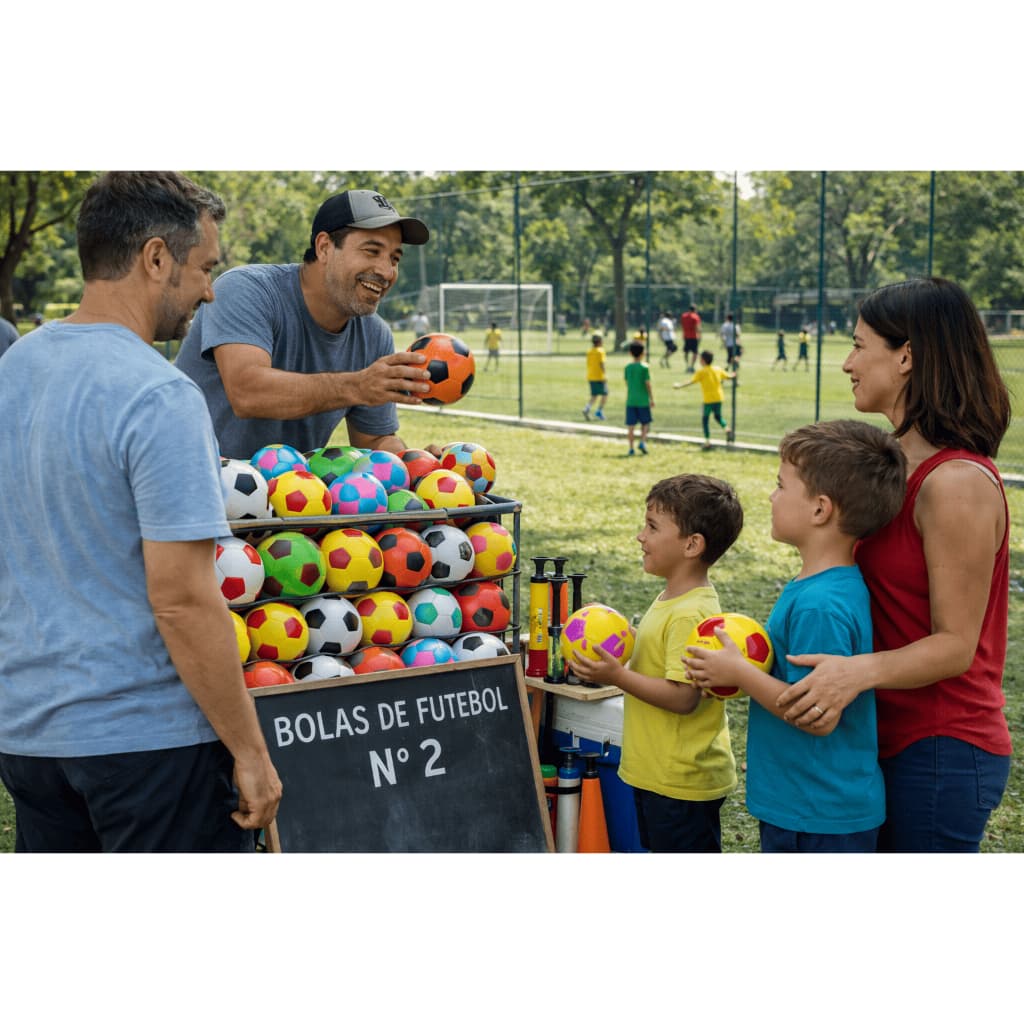 kit 100 Bolas De Futebol N°2 Couro Sintético Costurada bola futebol infantil pequena bola infantil