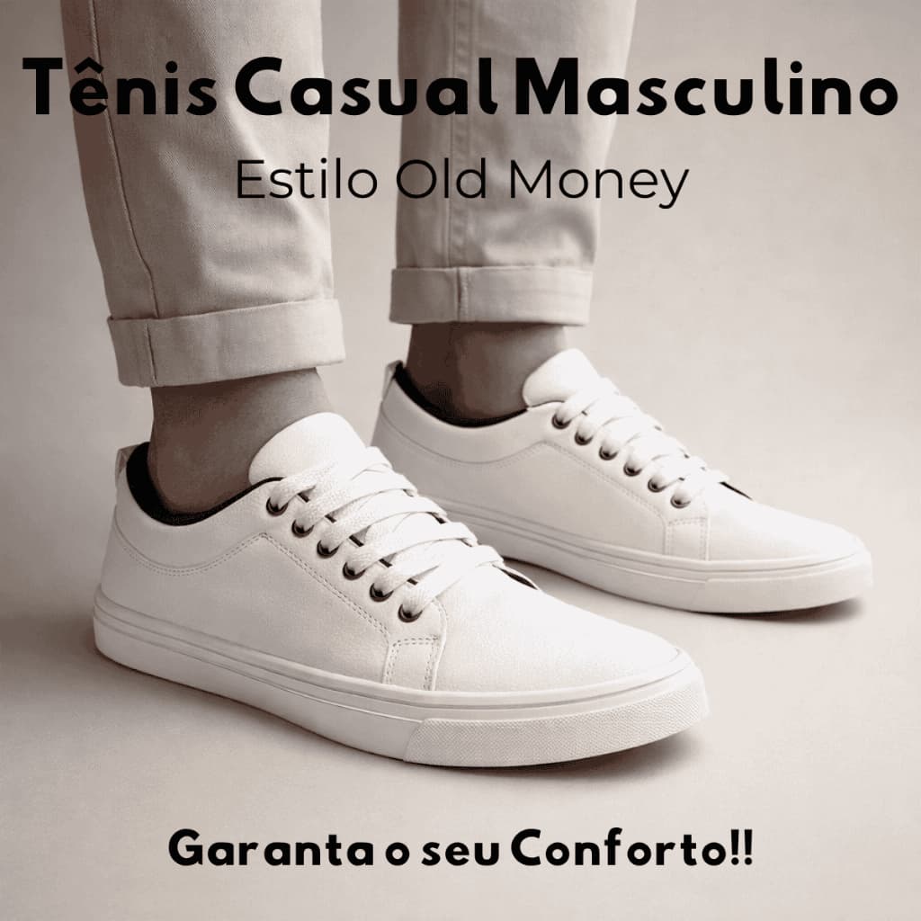 Tênis Casual Masculino Texturizado Minimalista Estilo Old Money Solado Emborrachado - Promoção Envio