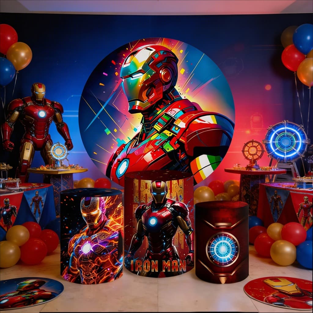 Kit Trio Capa de Cilindro Capa de Painel Herói Ferro Iron Man