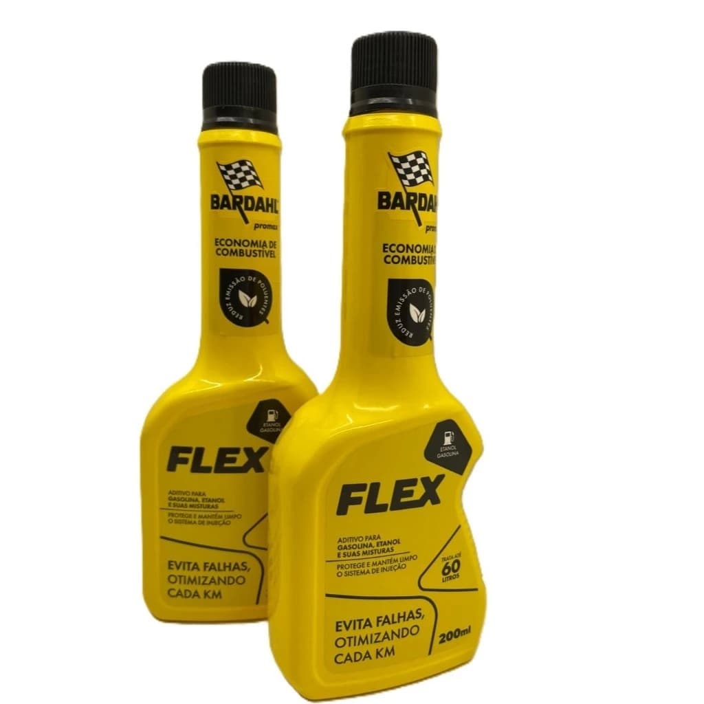 Kit 2 Aditivo Combustível Flex 200 Ml - Bardahl para Carro FLEX Álcool e Gasolina Melhora Economia do Veiculo