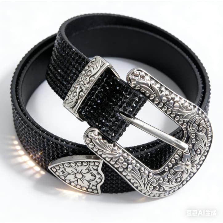 CLZ modsas Cinto Feminino Elegante Com Strass Brilhante