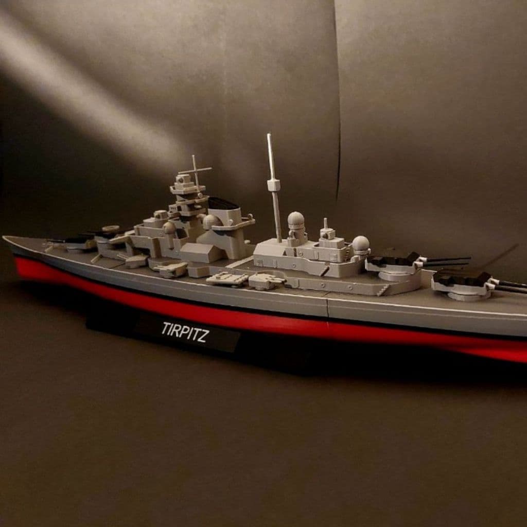 Navio de Guerra KMS Tirpitz Miniatura 3D Escala Colecionável Decoração Presente