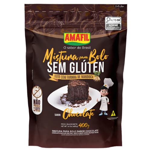 Mistura Bolo Chocolate Sem Glúten Amafil 400g Promoção