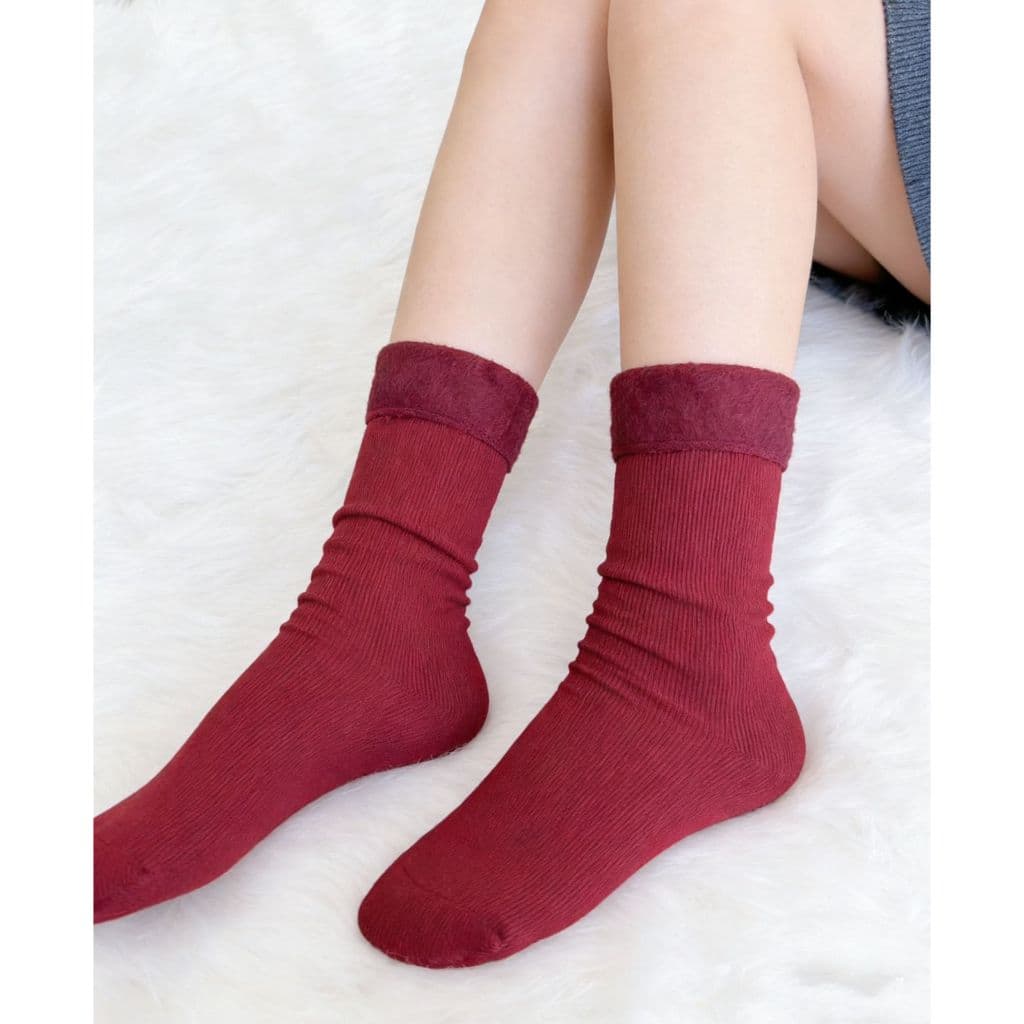 Kit Com 1/2/4/6 Pares de Meia Adulto Térmica Canelada Feminina/ Masculina Forrada de Inverno Várias cores.SA