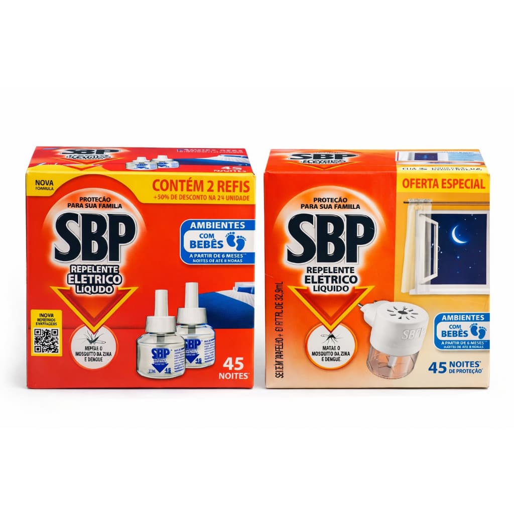 Kit 1 Aparelho + 3 Refis SBP Repelente Eletrico Liquido