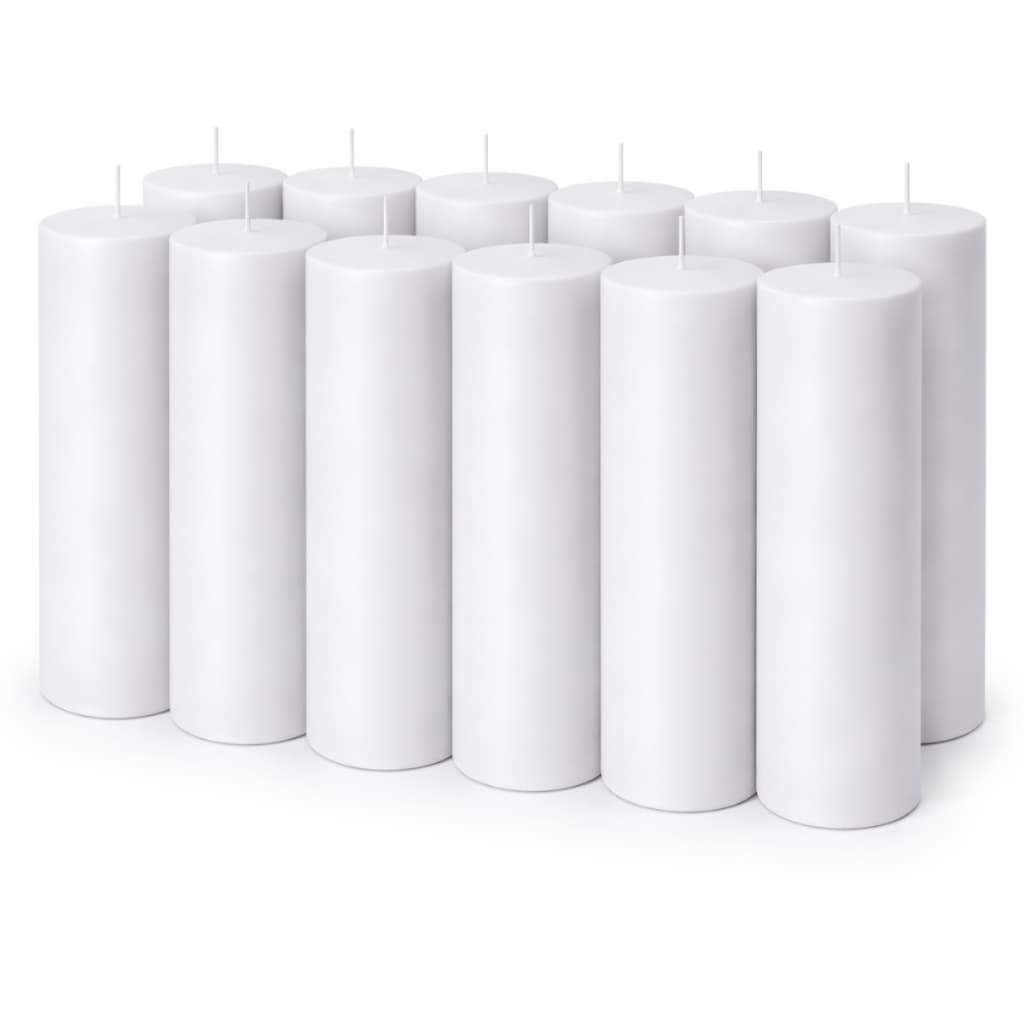 12 Velas 7 Dias 260g Branca Queima Longa Parafina Pura