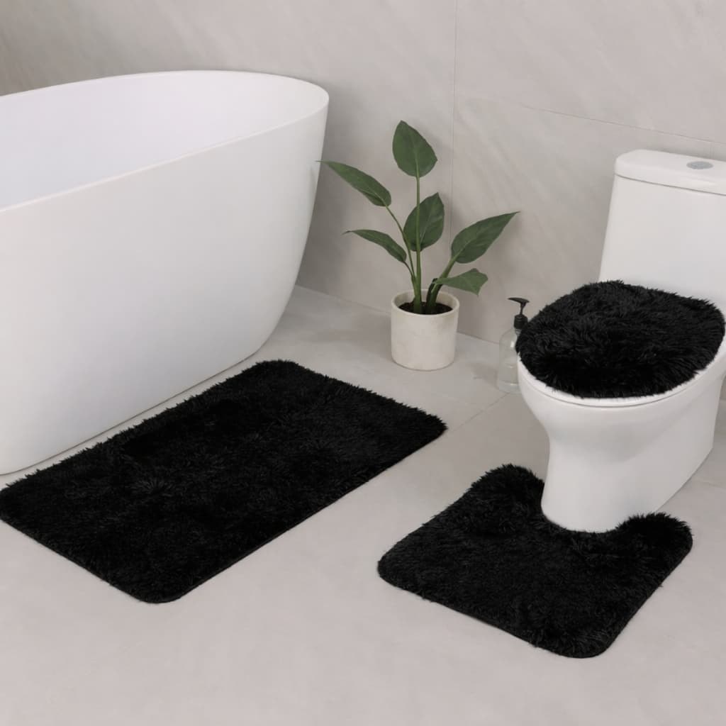 Jogo Tapete Banheiro Pelo Macio Antiderrapante 3pçs Soft Luxo Tapete para Vaso Sanitário e Saida de Box