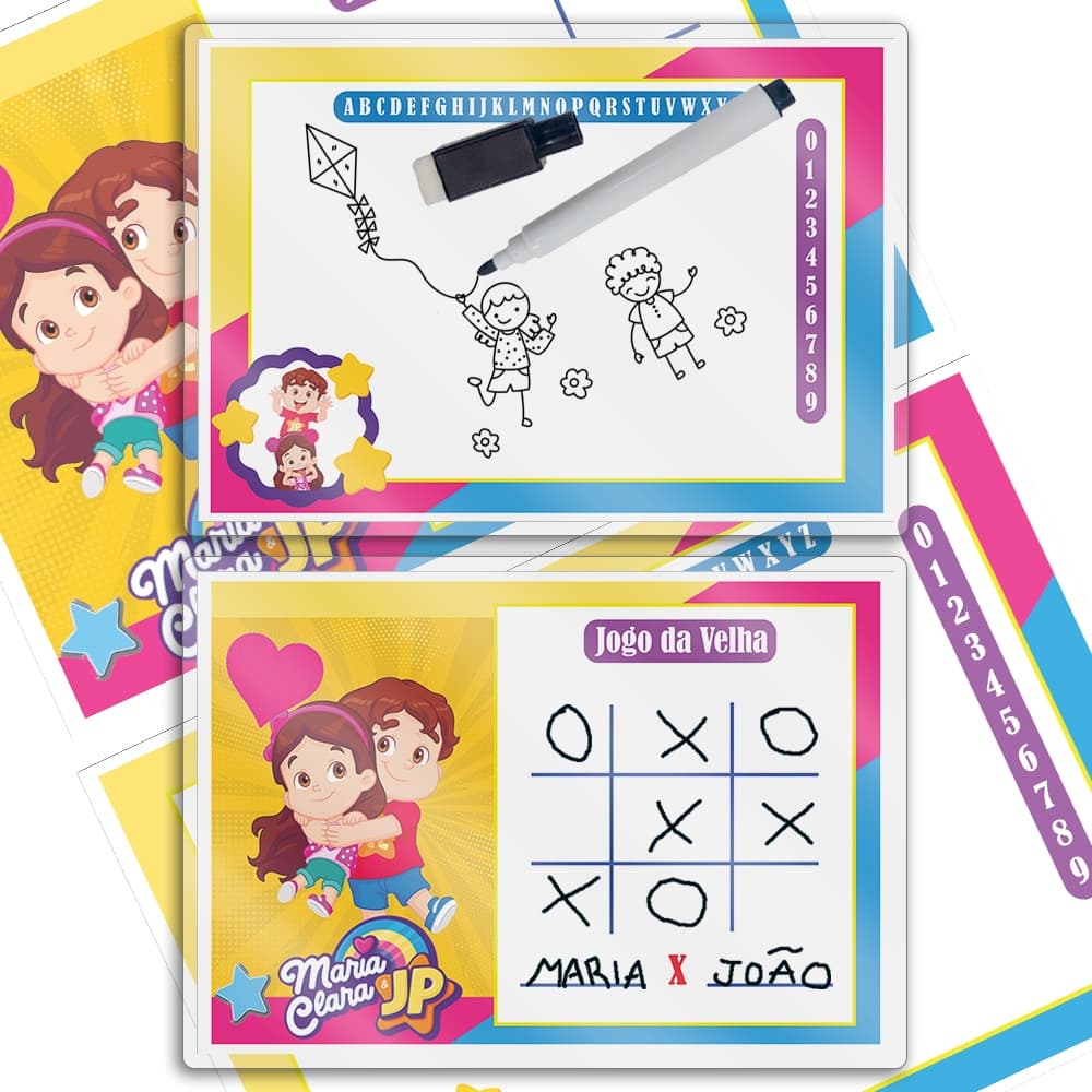 Kit 15 Lousa Mágica Infantil Maria clara e JP Lembrancinha De Festa Pronta Entrega Envio Imediato