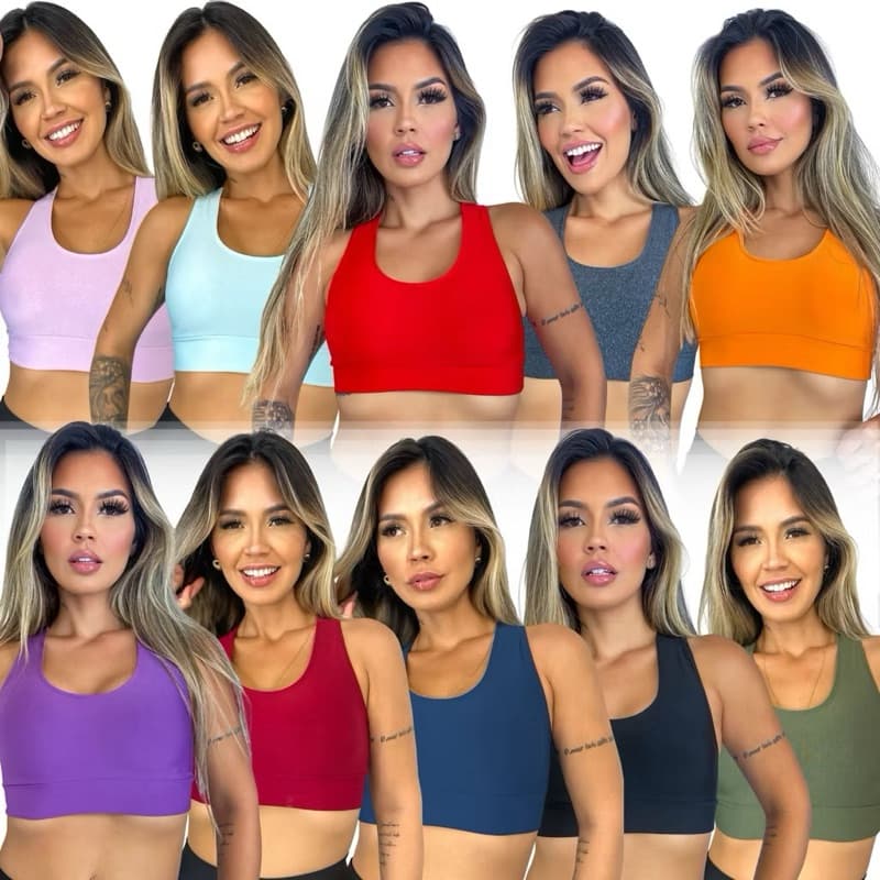 Top Nadador Fitness Feminino para Academia Suplex Premium sem Bojo Alta Sustentação Não Fica Transparente Confortável