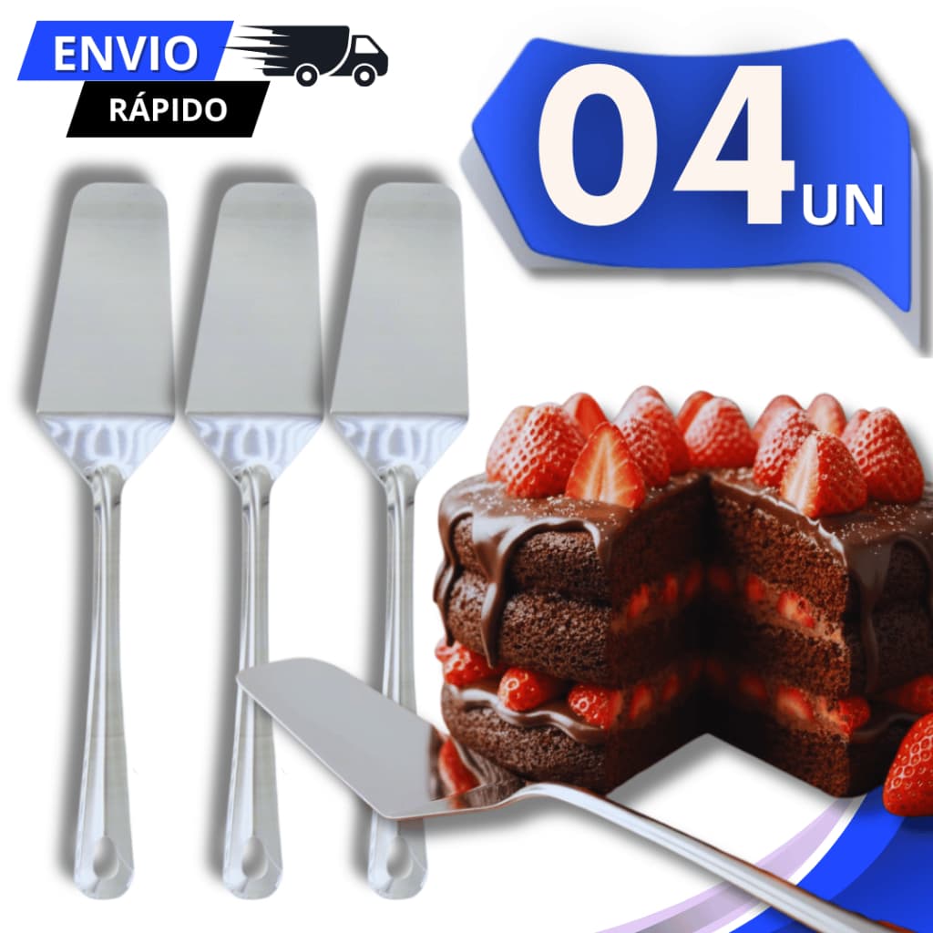 Kit Espátula Para Bolo Aço Inox Servir Torta Salgado Multiuso Cozinha Confeitaria Buffet Utensílios
