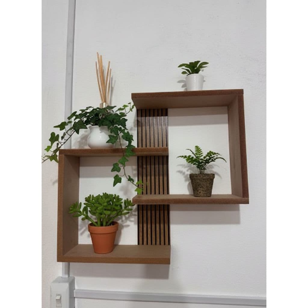 Estante Nicho de Parede MDF CRU com Prateleira Decorativa Multiuso Escritório Sala Quarto Cozinha