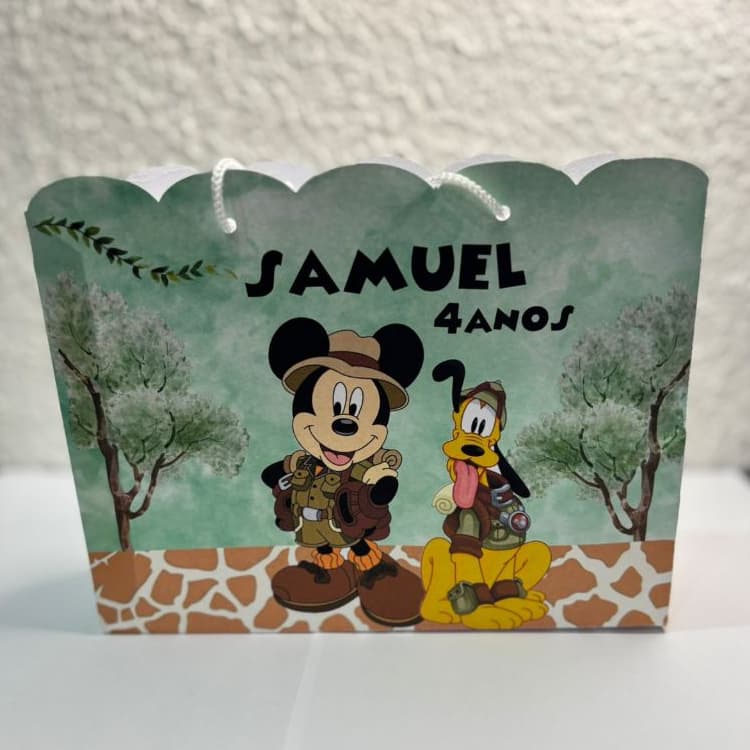 Sacola Personalizada Mickeey Safari/lembrancinha/festa/sacolas/Pegue e Monte