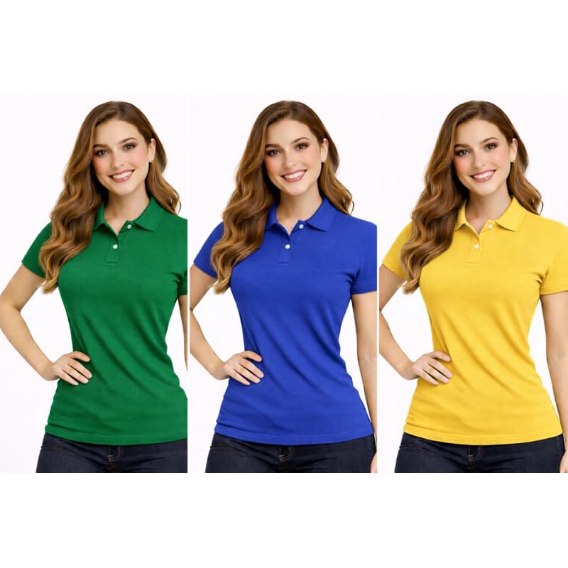 kit 3 Polo baby look para dia a dia casual básica