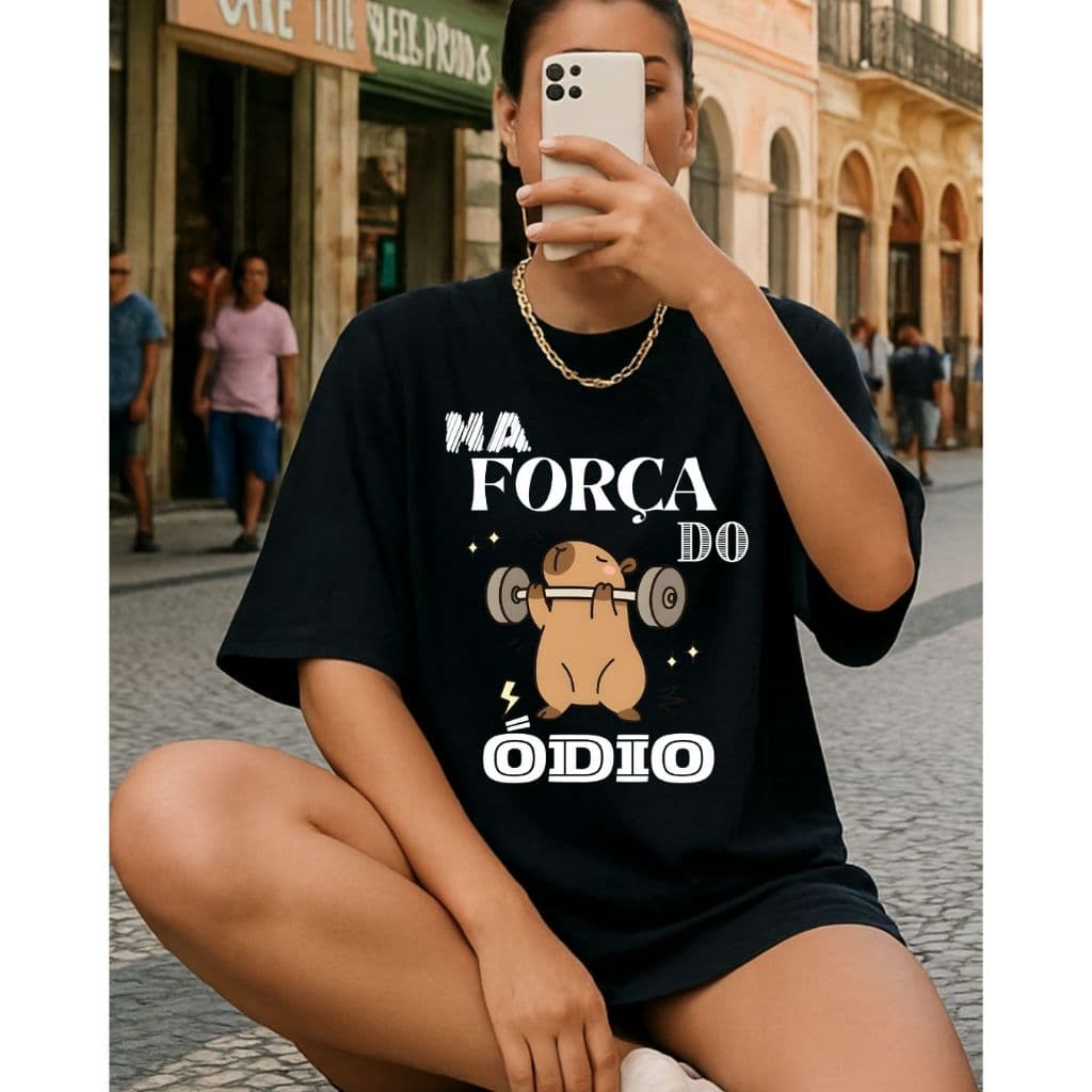 Camiseta NA FORÇA DO ÓDIO moda academia - blusa de academia - treino feminino - promoção