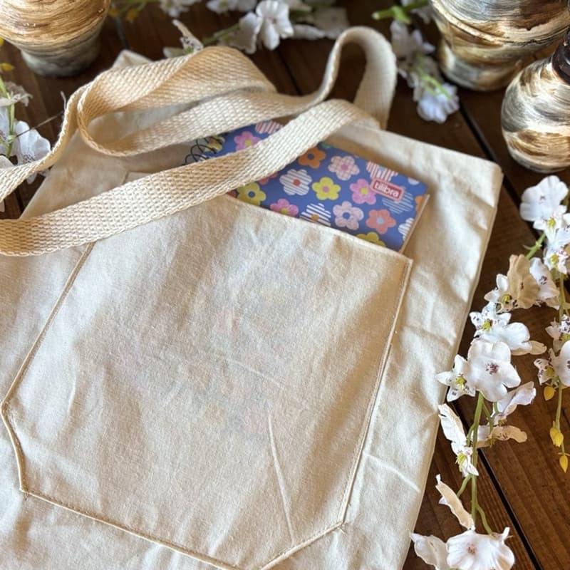 Ecobag bolsa sacola com bolso externo tamanho 30x35 alça Cru 100% Algodão Sacola / 1 a 6 unidades