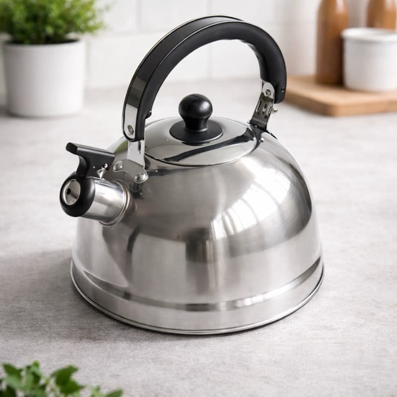 Chaleira Inox 2L com Apito Alça Térmica Para Café e Chá