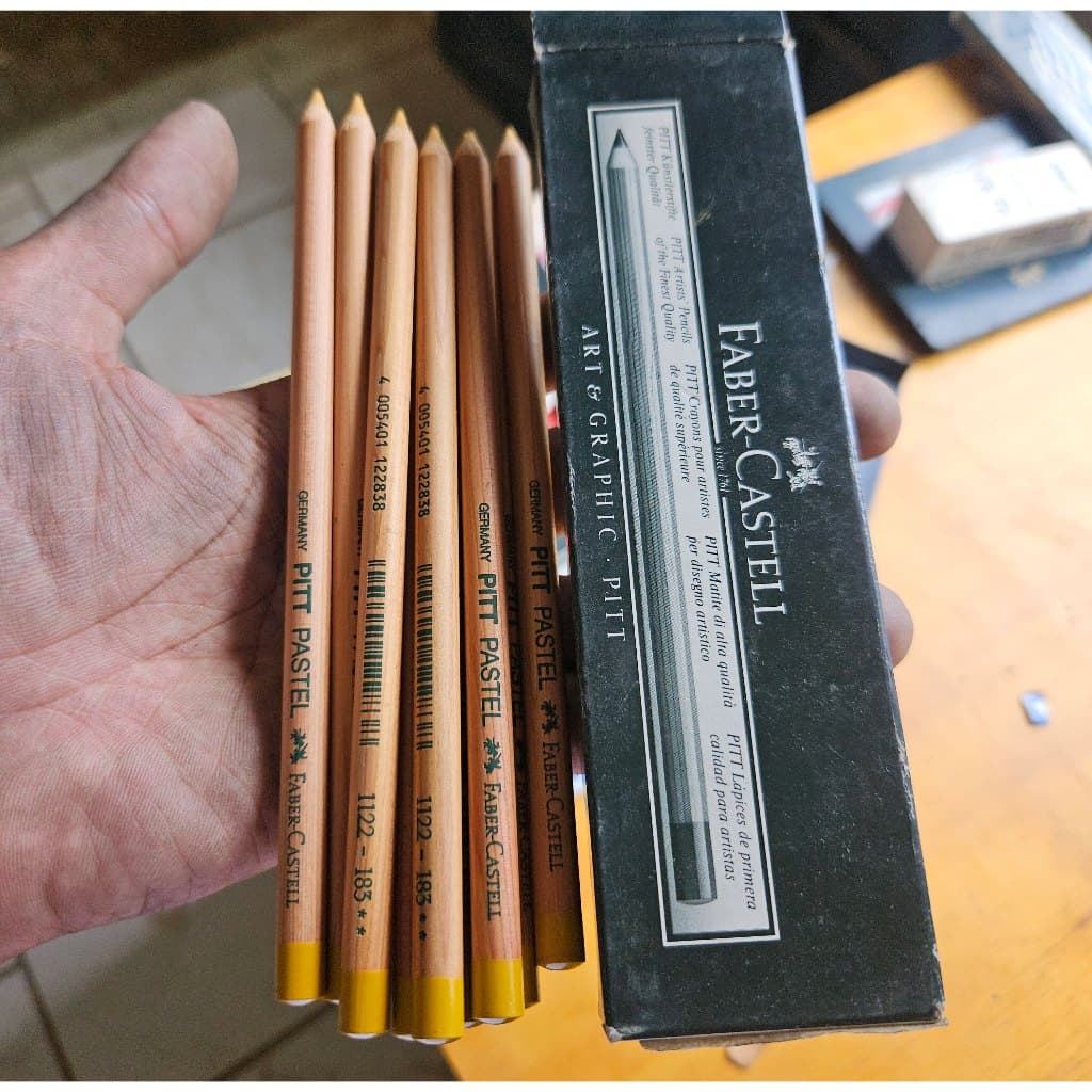 10 Lápis Pastel Seco Faber-Castell PITT Ocre Dourado 183 (Novo/Vintage)