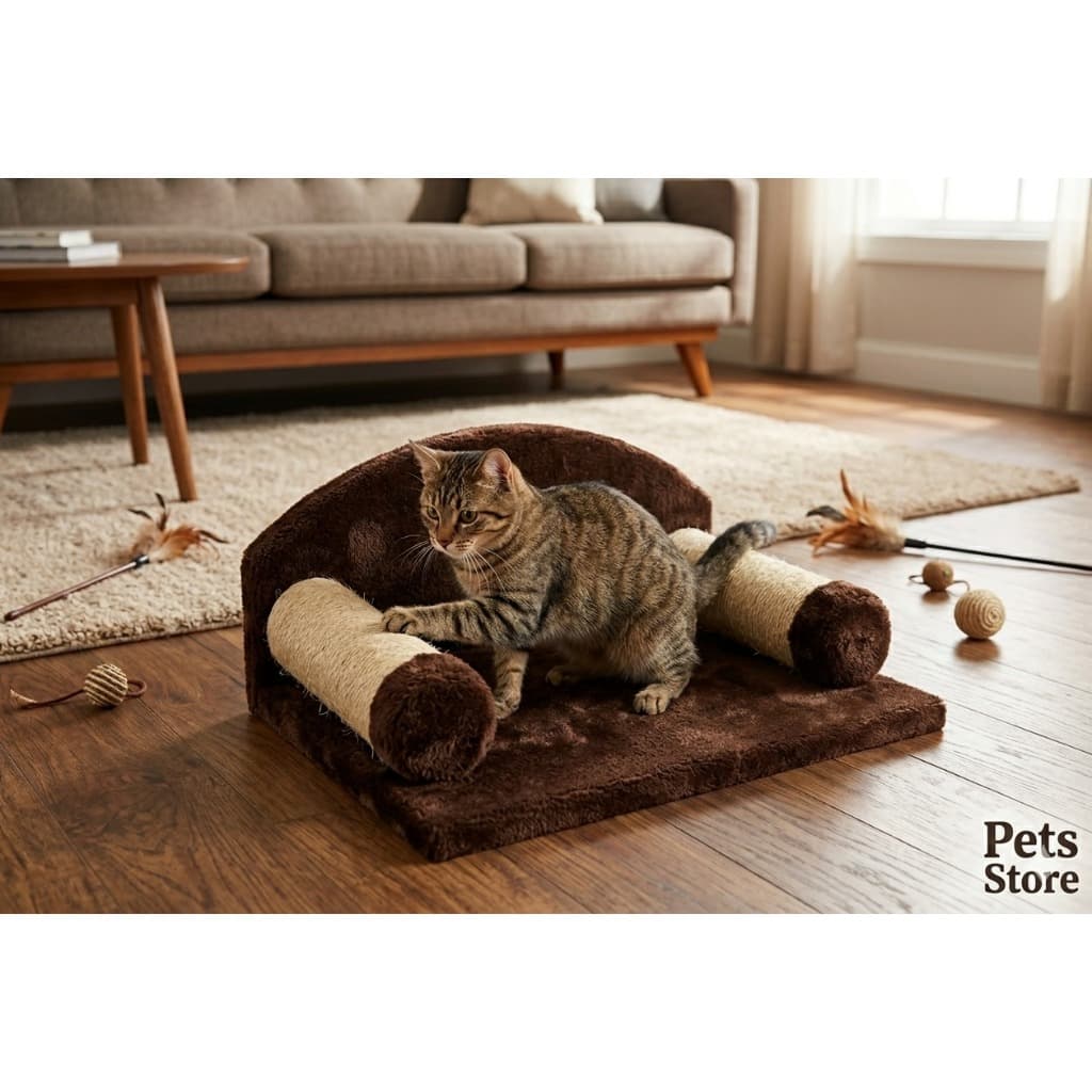 Arranhador Para Gatos Cat Divã com Sisal e Pelúcia | Poste Anti Estresse para Gatos